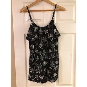 BRAND NEW! Black with white palm trees - romper